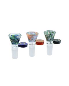 NICE GLASS - 14MM SUPER THICK REVERSE AMERICAN COLOUR CONE BOWL
