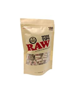 RAW - WIDE PRE-ROLLED TIPS / PACK OF 180